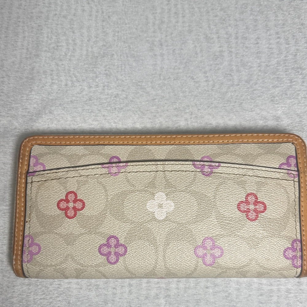 Coach Beige Wallet with Red and Purple Accents - Picture 2 of 7